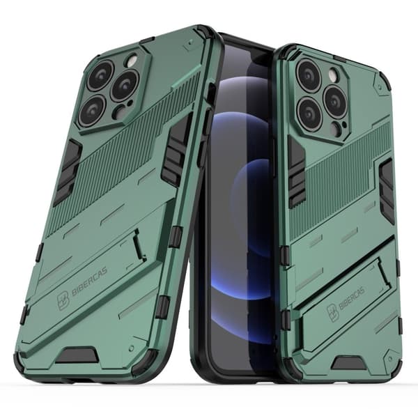 Iskunkestävä hybridikotelo iPhone 13 Pro Max - Vihreä Green
