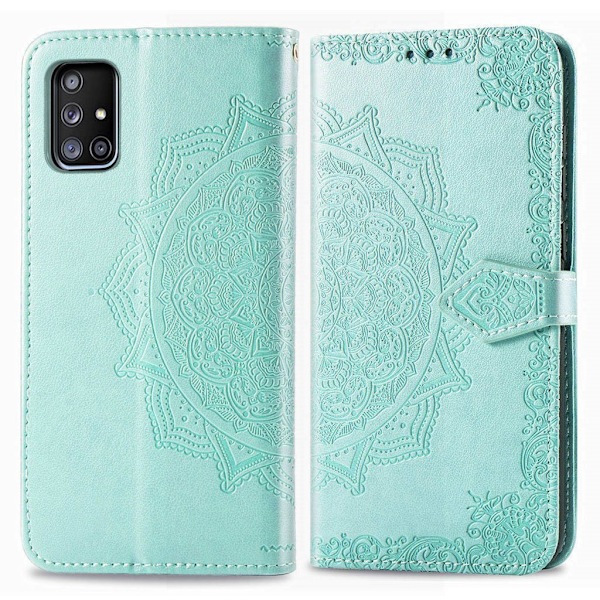 Mandala läder Samsung Galaxy A71 5G fodral - Grön Grön