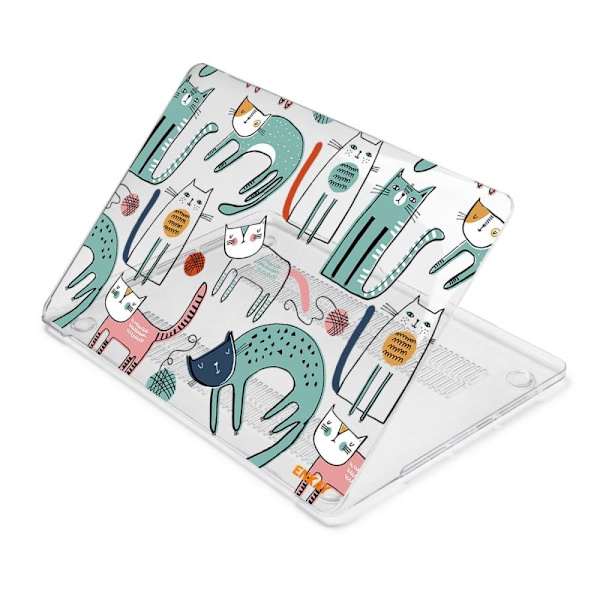 HAT PRINCE MacBook Pro 13 (A2251, A2289, 2020) / M1 / M2 (A2338, 2020) sött djurliknande fodral - Smala Katter Grön