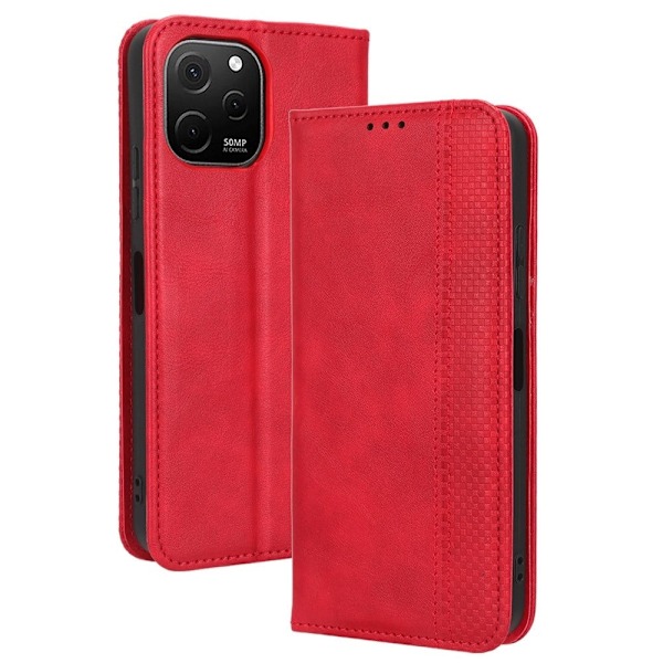 Bofink Vintage Huawei Nova Y61 Nahkakotelo - Punainen Red