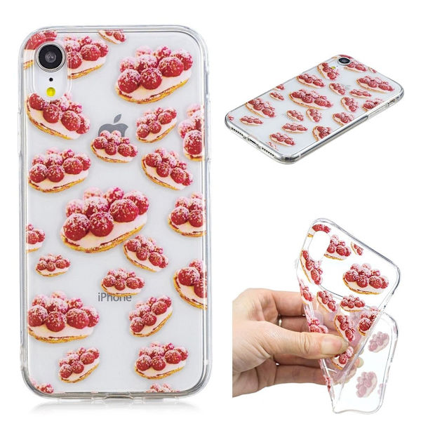 iPhone Xr soft case med mønstertryk - Lækker Kage Multicolor