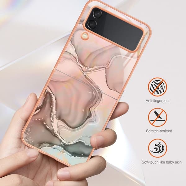 Marble Samsung Galaxy Z Flip3 5G Etui - Grønn Green