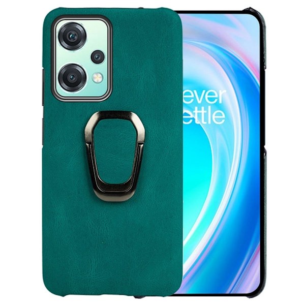 Stødsikker Læder Cover med Oval Stativ til OnePlus Nord Ce 2 Lite 5g - Grøn Green