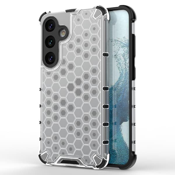 Bofink Honeycomb Samsung Galaxy S24 Plus kotelot - Hopea/Harmaa Silver grey