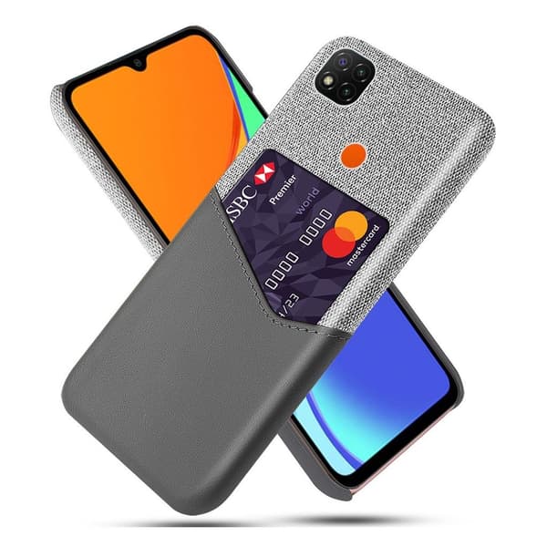 Bofink Xiaomi Redmi 9C Card Cover - Grå Silver grey