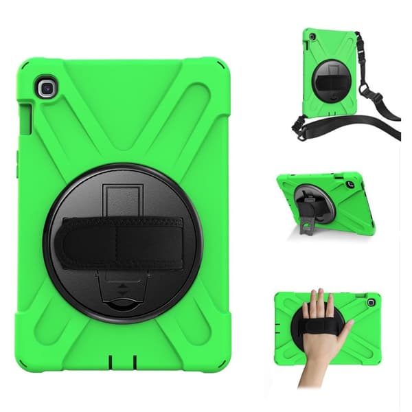 Samsung Galaxy Tab S5e 360 Graders X-Shape Silikon Combo Etui - Grønn Green