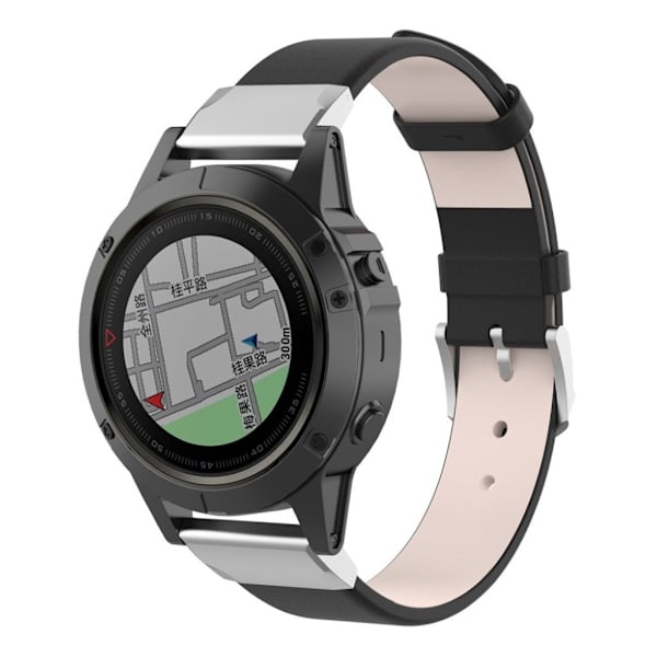 Garmin Fenix 5X læderurrem - sort Black