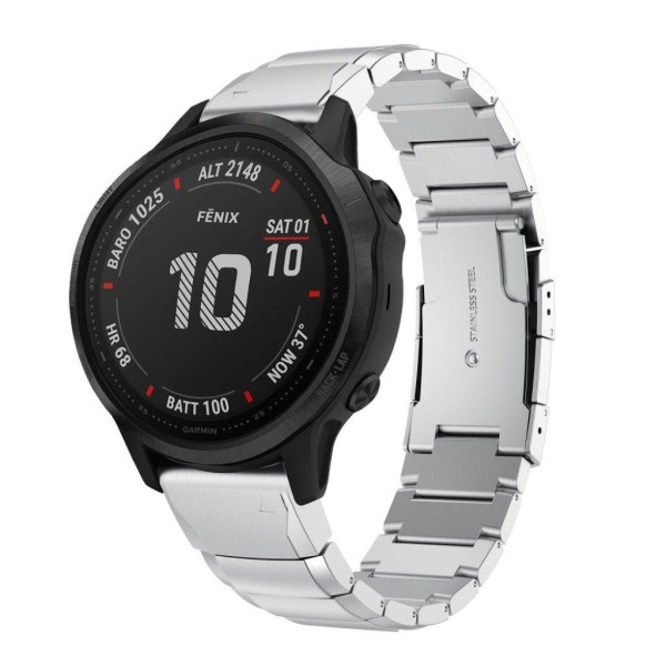 Garmin Fenix 6S rustfrit stål Urrem - Sølv Silver grey