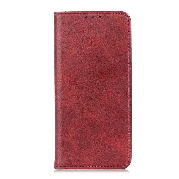 OnePlus Nord N200 5G flip etui i ægte læder med pung – Rød Red