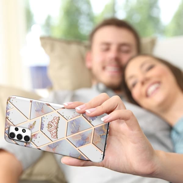 Marmordesign Samsung Galaxy A23 deksel - Krone Multicolor