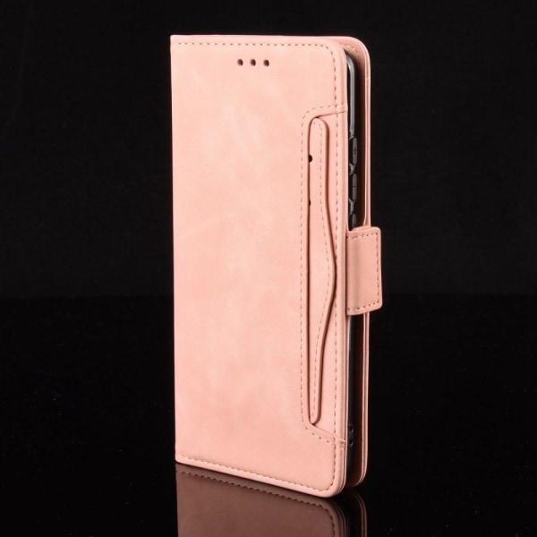 Modern-styled leather wallet case for Motorola Moto G22 - Pink Pink