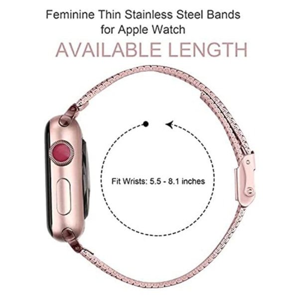 Apple Watch (45mm) stainless steel watch strap - Rose Pink Pink