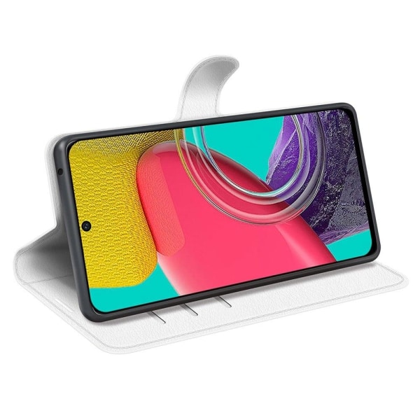 Klassisk Samsung Galaxy M53 5G flip etui - Hvid White