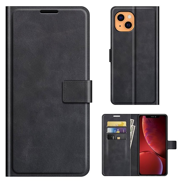 Lompakko Nahkakotelo For iPhone 13 - Musta Black