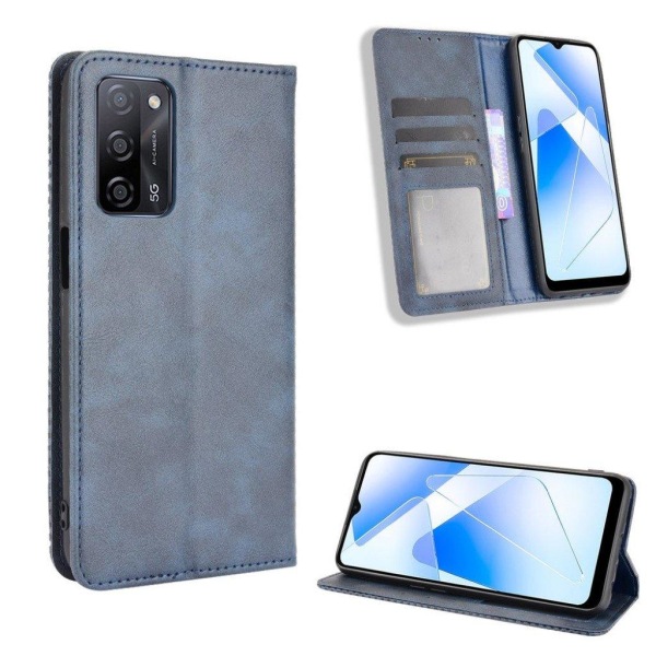 Bofink Vintage Oppo A53s 5G / A55 Nahkakotelo - Sininen Blue