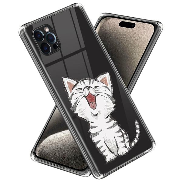 Deco iPhone 15 Pro Max skal - Katt Vit