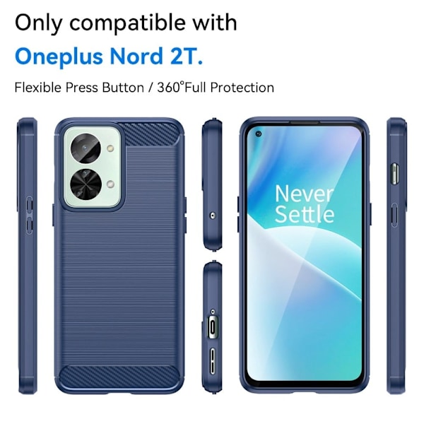 Carbon Flex OnePlus Nord 2T cover - Blå Blue