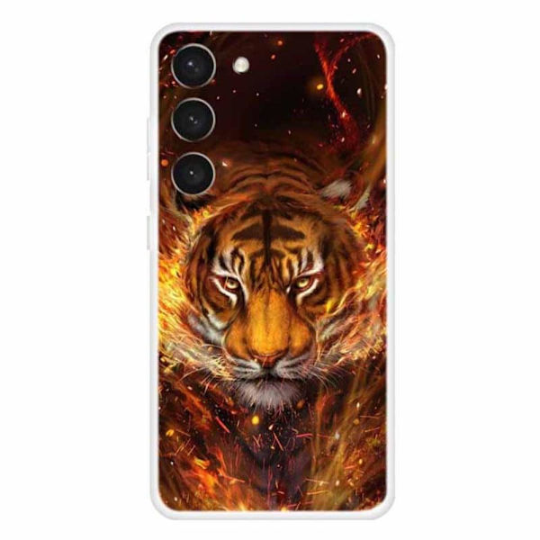 Deco Samsung Galaxy S23 Plus Etui - Flame Tiger Brown