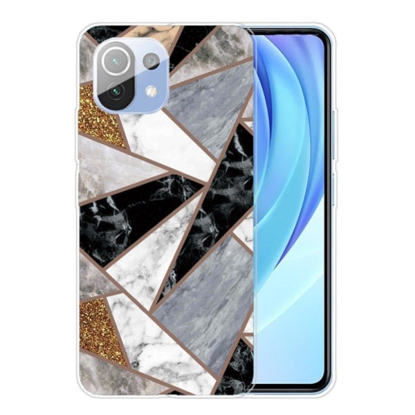 Marble Xiaomi Mi 11 Lite 5G / 11 Lite Suojakotelo - Earthly Marble Fragments Silver grey