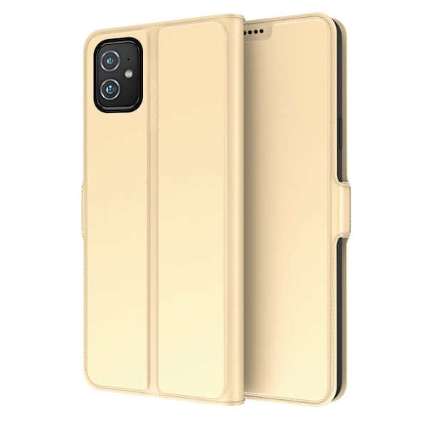 Smidigt och tunt PU-läder Asus Zenfone 8 fodral - Guld Guld