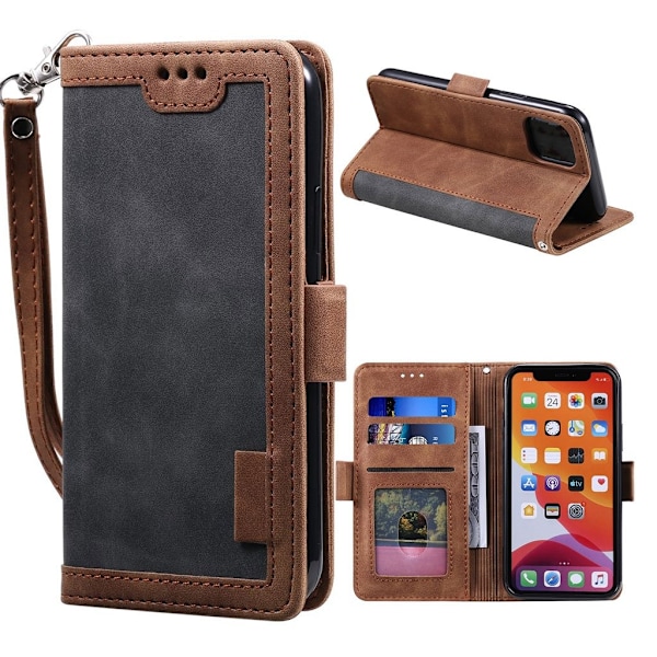 Surburbian iPhone 11 læder flip etui - Sølv/Grå Silver grey