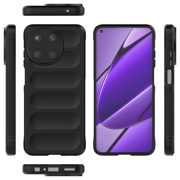 Mjukt greppformat Realme 11 5G skal - Svart Svart