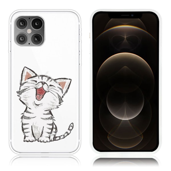 Deco iPhone 12 Pro / iPhone 12 kotelot - Kissa White