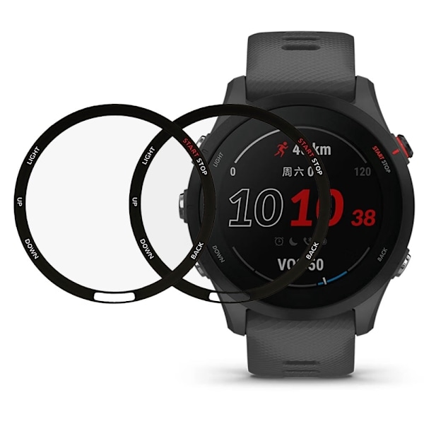 2Pcs Garmin Forerunner 255 curved edge clear screen protector Transparent