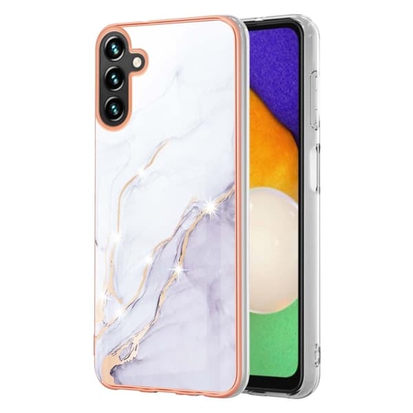 Marmormotiv Samsung Galaxy A34 5G skal - Vit Marmor Vit