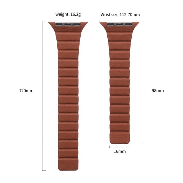 Apple Watch Series 8 (41mm) dubbelfärgat klockarmband i äkta läder - Grå Silvergrå