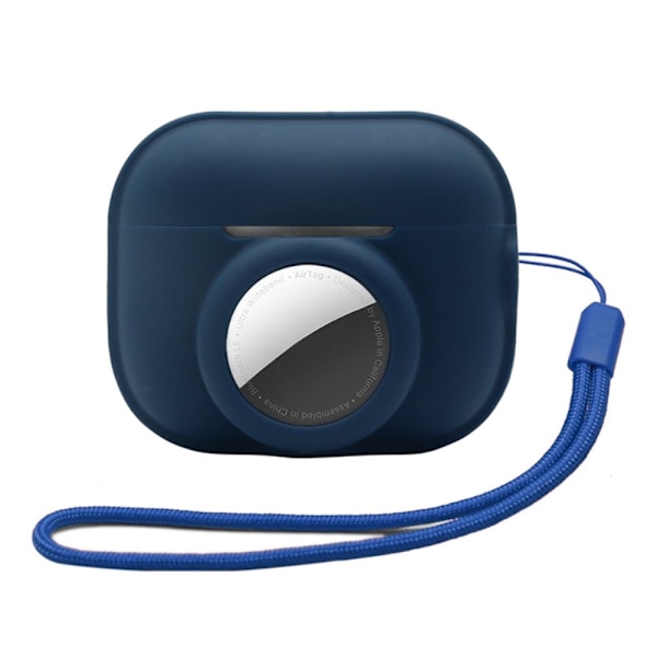AirPods Pro 2 / AirTags silikonetui med stropp - Midnattsblå Blue