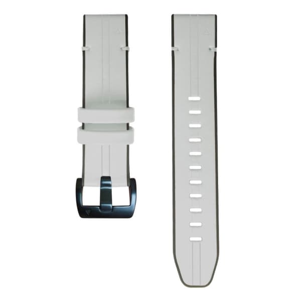 Garmin Fenix 6 / 5 ægte læder + silikone urrem - Hvid White