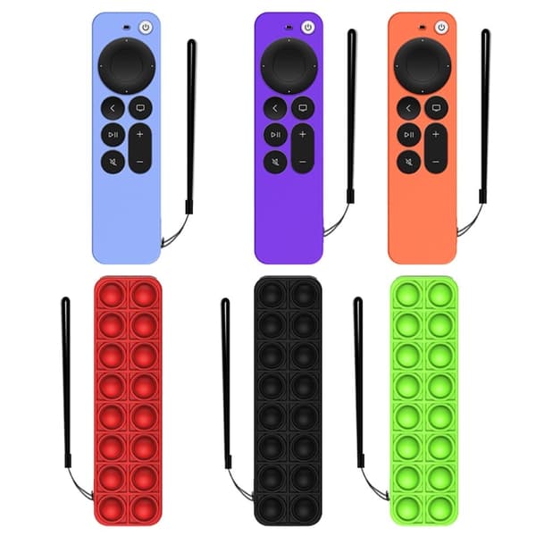 Apple TV 4K (2021) push bubble design silikone cover - Sort Black