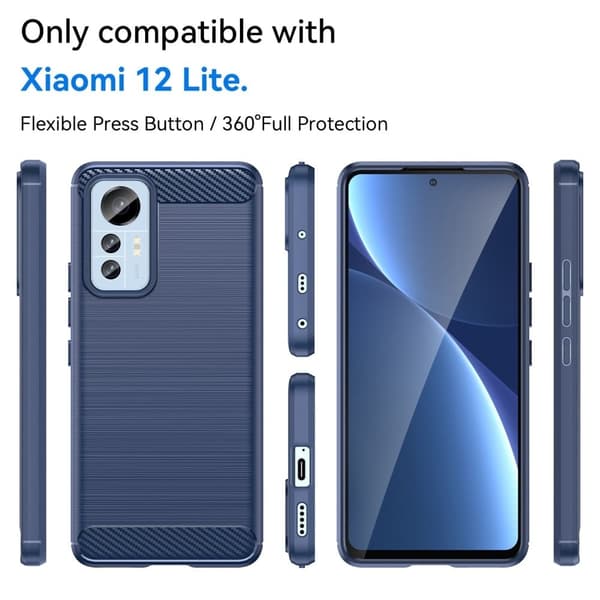 Carbon Flex Xiaomi 12 Lite cover - Blå Blue