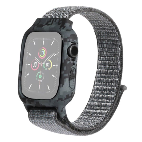 Apple Watch Series 6 / 5 44mm camouflage nylon rem - grå Silver grey