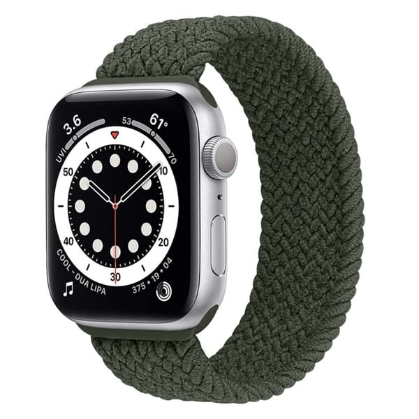 Apple Watch (41 mm) elastiskt klockarmband - Olivgrön / Storlek: S Grön