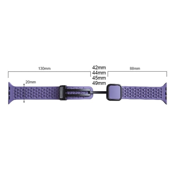 Magnetisk rem Apple Watch Series 49mm - 45mm - 44mm - 42mmSilikonebånd - Mørkegrå Silver grey