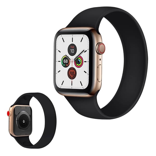 Elegant silikoneurrem til Apple Watch Series 5 / 4 44mm - Sort Størrelse: S Black
