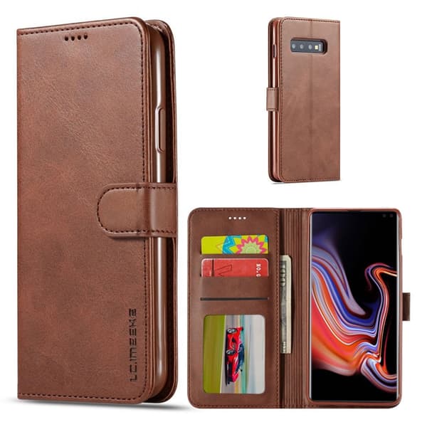 LC.IMEEKE Samsung Galaxy S10 Flip kotelot - Kahvi Brown