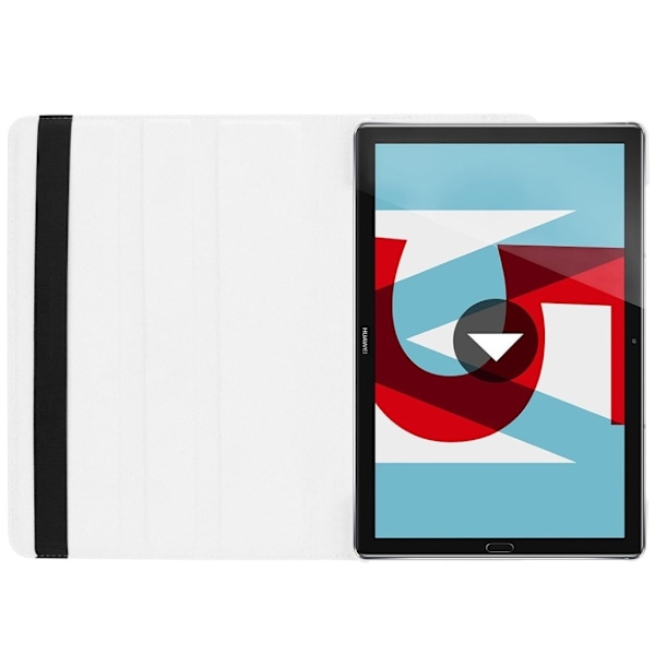 Huawei MediaPad M5 10/M5 10 (Pro) skyddshölje PU läder skyddande stående läge litchi textur - Vit Vit