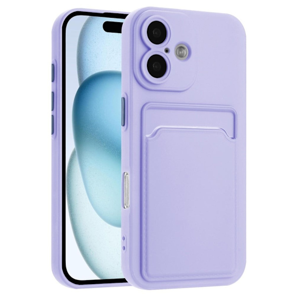 Kortholder cover til iPhone 16 Plus - Lilla Purple