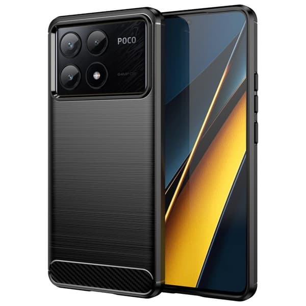Carbon Flex Xiaomi Poco X6 Pro / Xiaomi Redmi K70E deksel - Svart Black