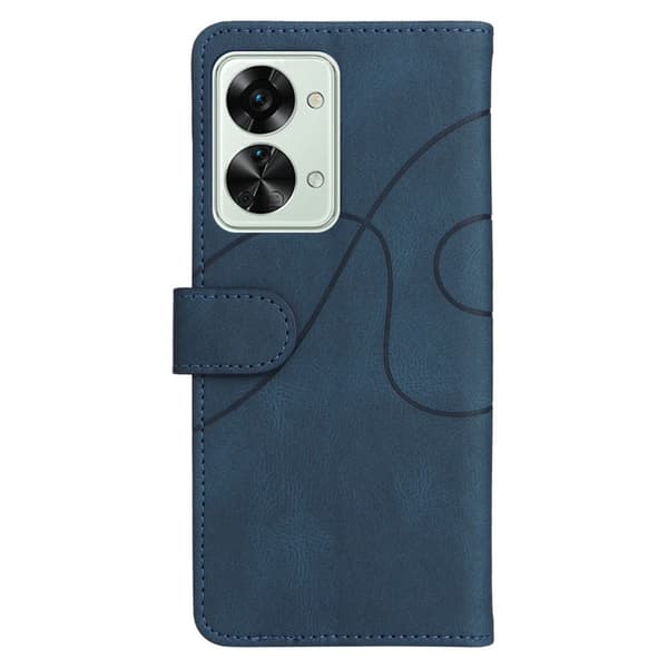 Teksturoitu nahkakotelo hihnalla OnePlus Nord 2T - Sininen Blue