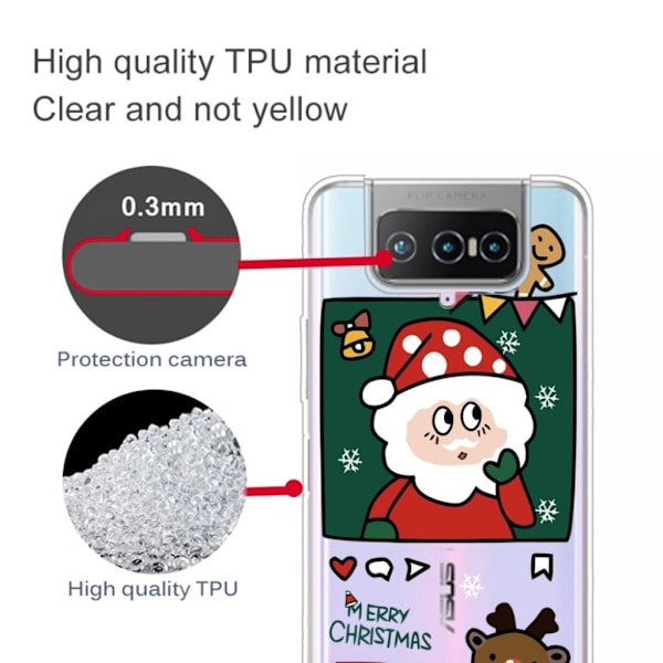Christmas ASUS Zenfone 7 Pro etui - Hand Painted Santa Multicolor