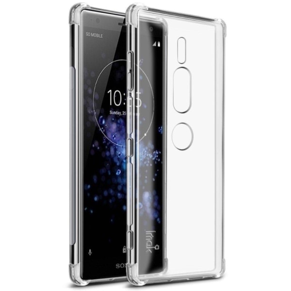 IMAK Sony Xperia XZ2 Premium mobiletui i silikone med stødafvisende overfalde - Transparent Transparent