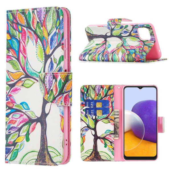 Wonderland Samsung Galaxy A22 5G Flip etui - Farverig træ Multicolor