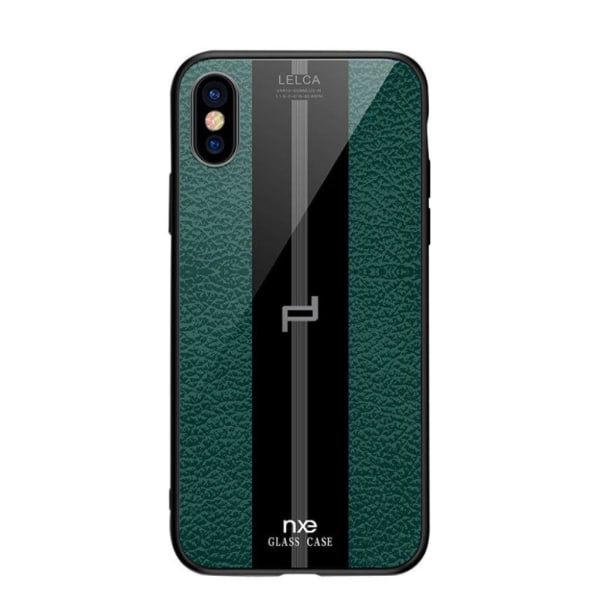 NXE LELCA iPhone XS etui med strukturmønster - Grøn Green