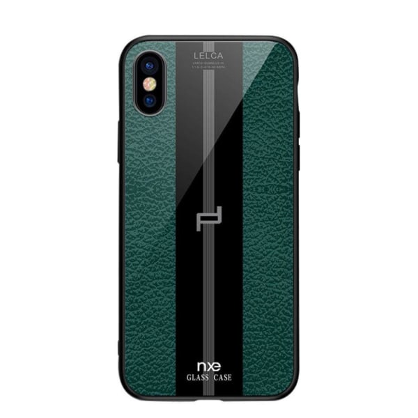 NXE LELCA iPhone XS tuntuinen kuvioinen suojakotelo - Vihreä Green