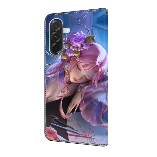 Samsung Galaxy A36 5G Plånboksfodral Mönster Tryck Stativ Läder Flip Telefonskal - Törnrosa Rosa