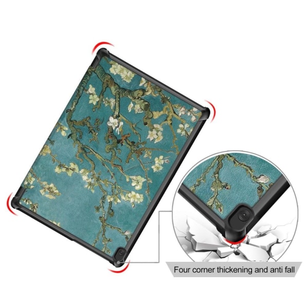 Lenovo Tab M10 tri-fold pattern leather case - Wintersweet Grön